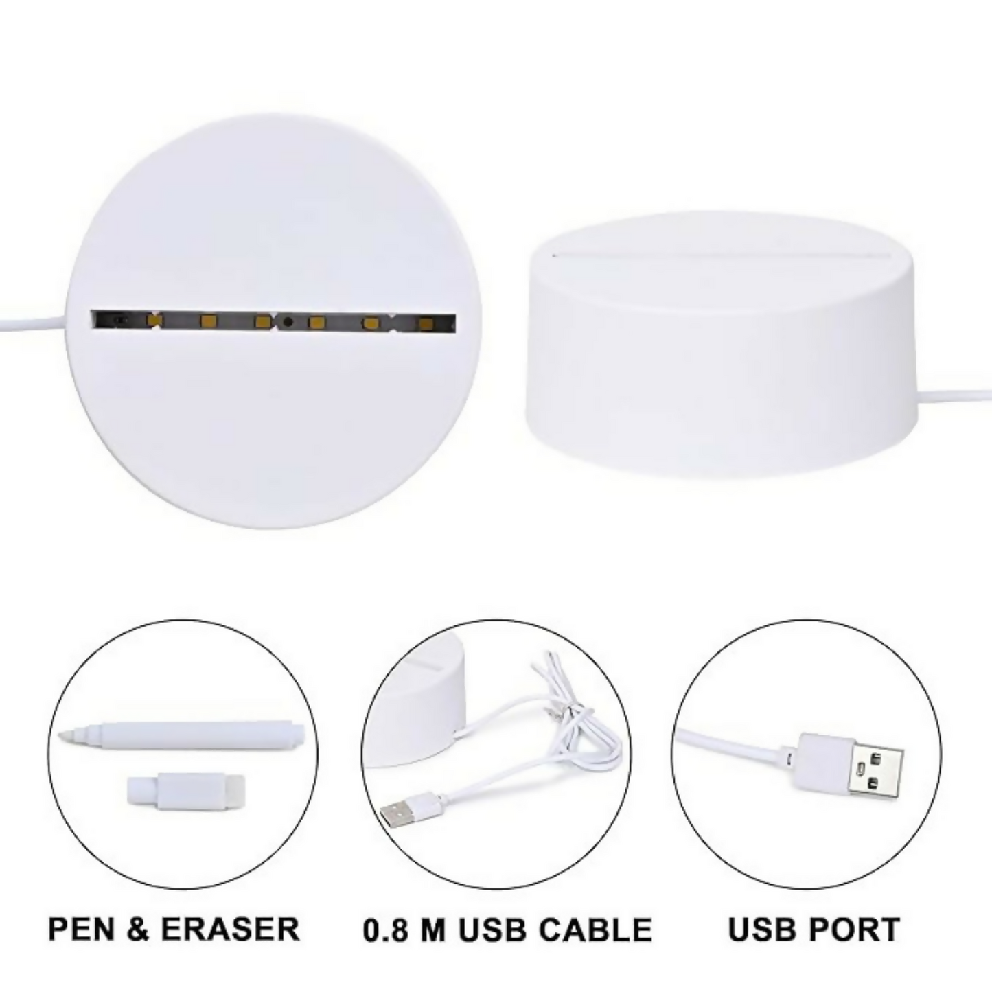 3D Creative Writeable LED Night Lamp with Pen and USB Cable |