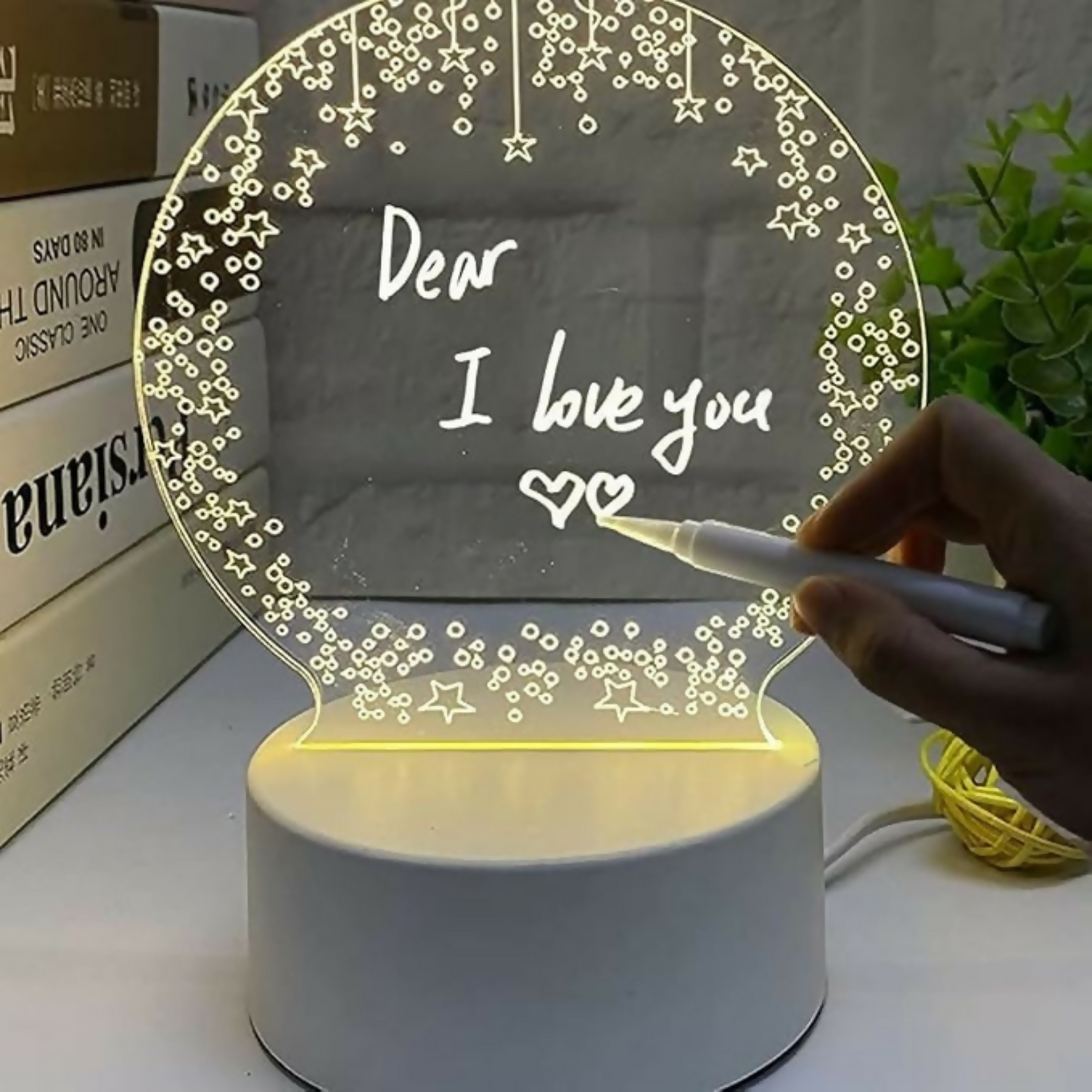 3D Creative Writeable LED Night Lamp with Pen and USB Cable |