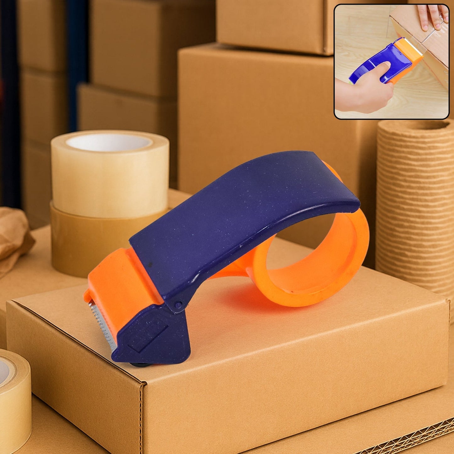 45mm Hand Tape Dispenser Packing Packaging Boxes Roll Roller Cutter